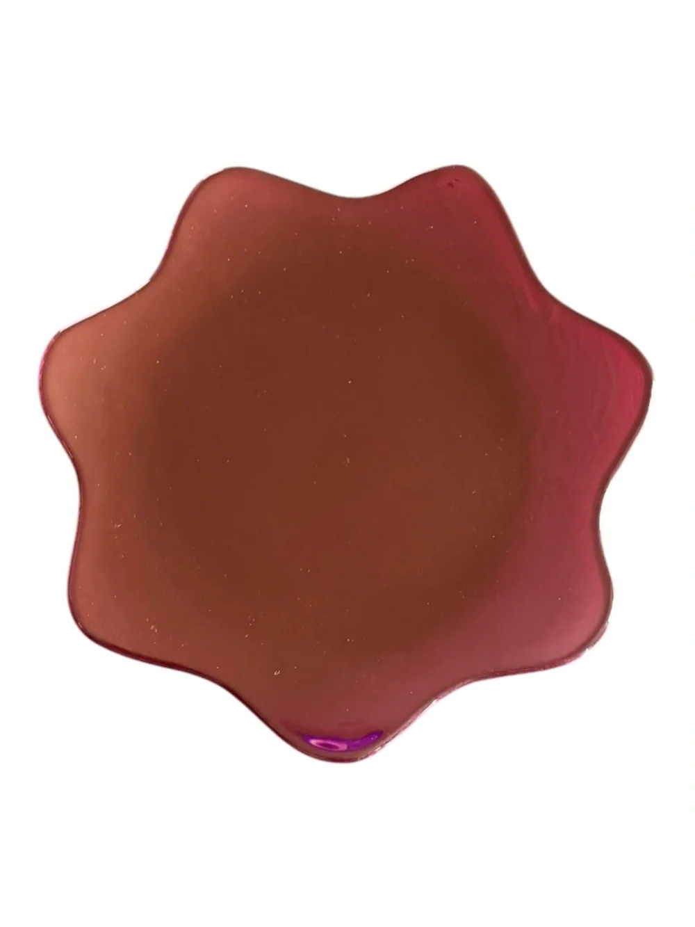 Set of 3 Colorful Flower-Shaped Glass Plates, Red Blue Yellow 11